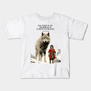 National Native American Heritage Month: Apache Proverb, "Speak Straight So That Your Words May Go as Sunlight into Our Hearts" - Chief Cochise (Apache Chief) Kids T-Shirt